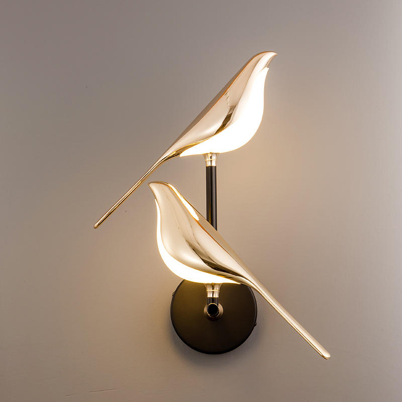 Hotelwandleuchte IP20 Led Trap Wandlamp 3W Indoor Goud Lichtgevende Chip Nachtlampje Applique Bird Nachttischlampe Unique Night