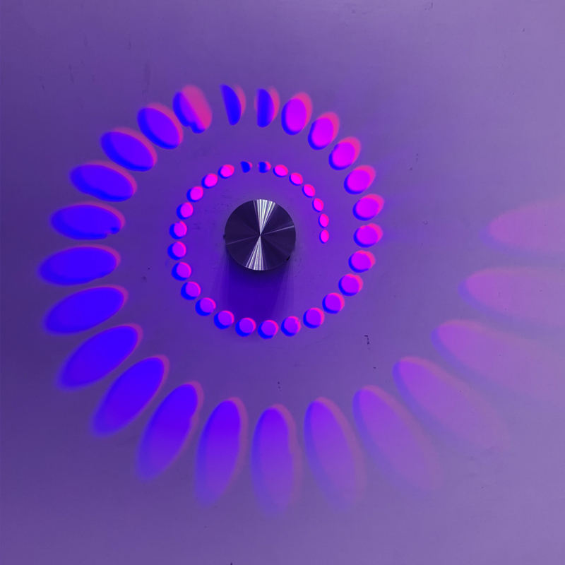 3W RGB met Controller Spiraal Gat Wandlamp Kleurrijke Schansen Foyer Party Woonkamer Gang Decor Indoor Verlichting Armatuur