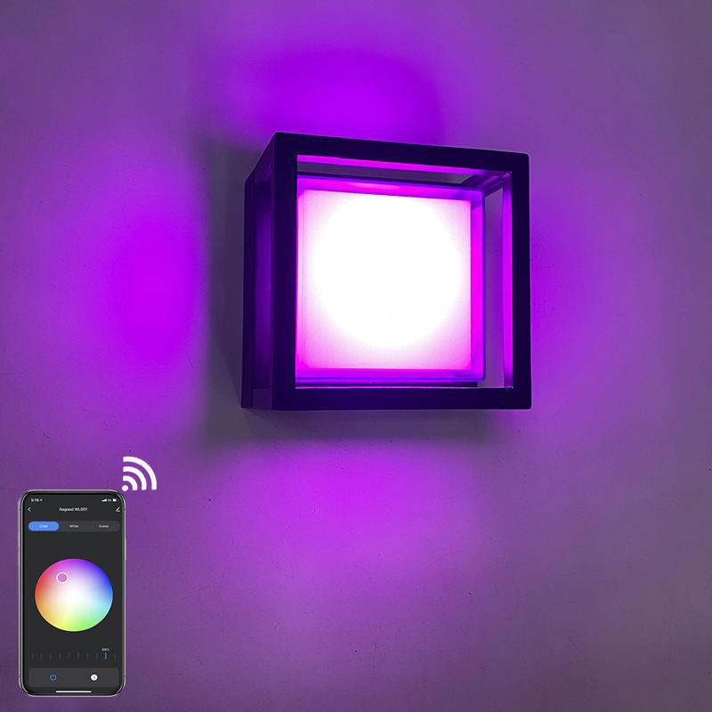 Smart IP65 buitenlamp waterdicht APP Gecontroleerde kunststof tuin waterdichte lamp moderne LED wandlamp wandmontage