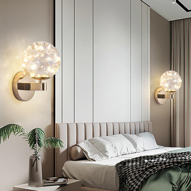 Nordic light Led Wandlamp Gouden Wandlamp Spot muur fabriek gypsophila persoonlijkheid woonkamer achtergrond moderne minimalistische slaapkamer nachtkastje gouden wandlamp