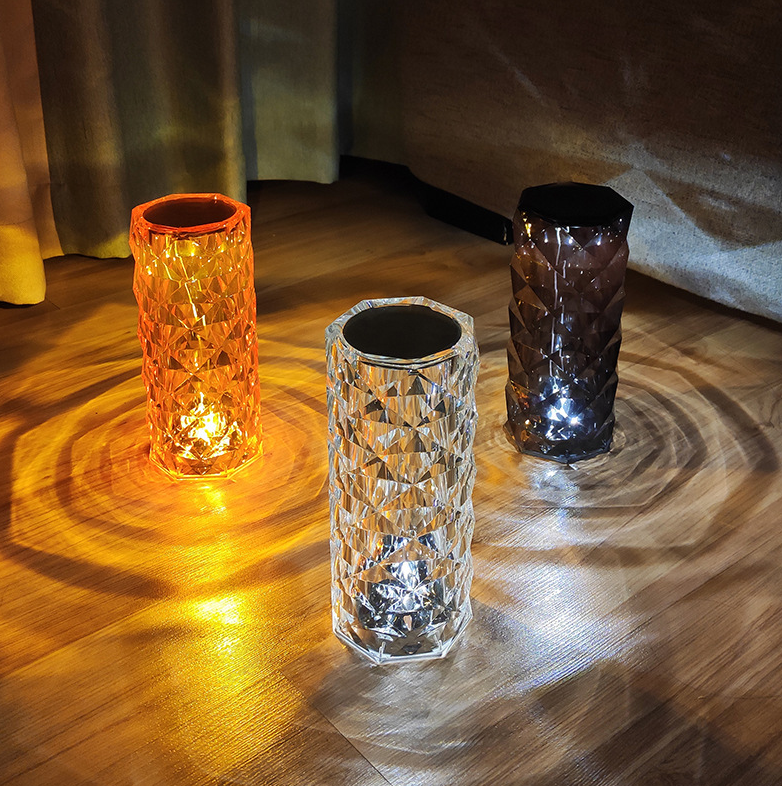 Afstandsbediening Sfeer Rose Crystal Lamp Opladen via USB Woonkamer Slaapkamer Kleine tafellamp Nieuwe tafellamp 