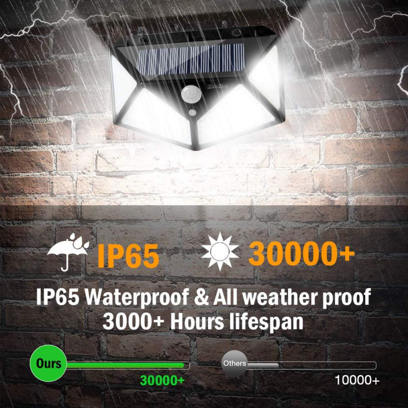100 LED ip65 Solar Light Outdoor Solar Lamp PIR Motion Sensor Wandlamp Waterdicht Zonne-energie Zonlicht Voor Tuin decoratie