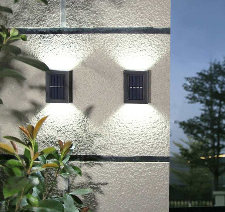 Solar wandlamp buitendecoratie tuin binnenplaats huis waterdicht op en neer lichtgevende wandlamp buiten muurwaslamp