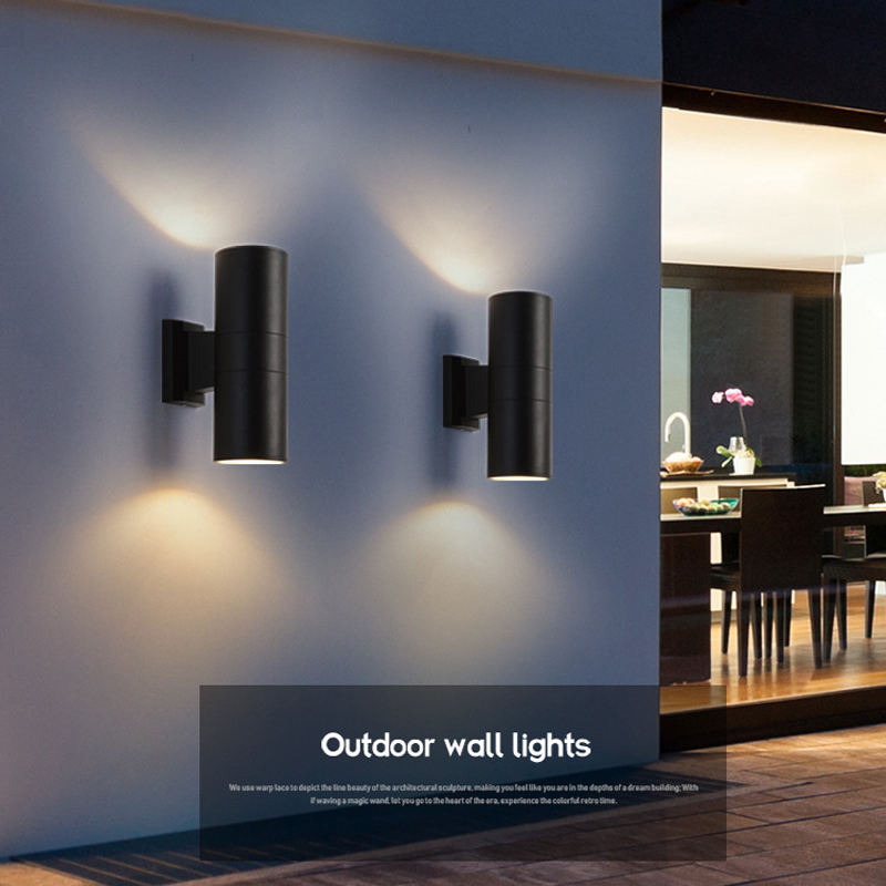 6W 12W COB Up Down Waterdichte IP65 Veranda Lamp Dual-Head Outdoor Cilinder Indoor Balkon Armatuur led Wandlamp Wandlamp