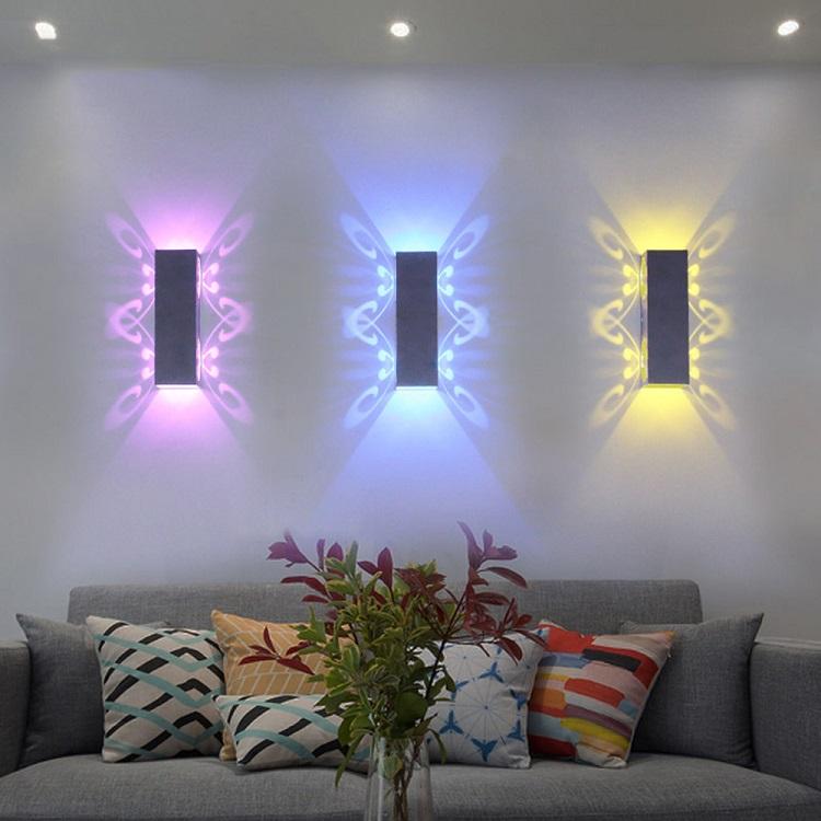 2W 6W dubbele vlinderlamp binnendecoratie wandlamp unieke kleine nachtlamp voor hotel woonkamer decoratie