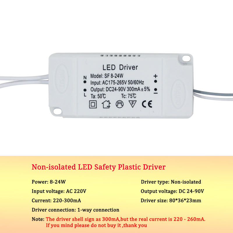 8-120w LED-voedingsadapter voor AC220V niet-geïsoleerde transformator LED-driver heeft een hoog vermogen en is van goede kwaliteit.