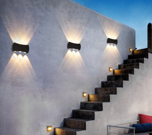 LED Outdoor Double Head Up en Down Light Arc Wandlamp Gangpad Trap Gang Balkon Outdoor Waterdichte Wandlamp