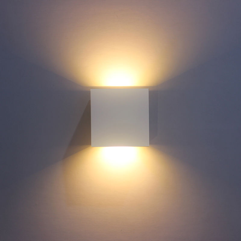 Cube CoB 6W LED Up Down Wandkandelaar AC85-265V Slaapkamer Nachtkastje Kubus Wandlamp Indoor Aluminium Decoratie Verlichting armatuur