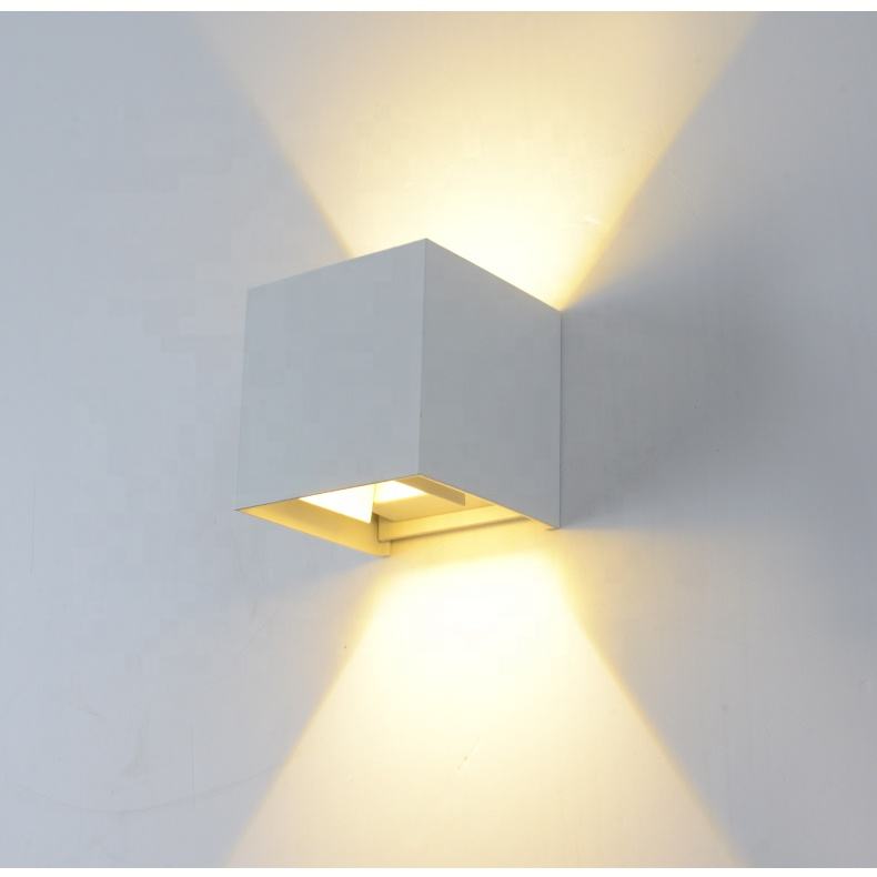 Nieuwe dimbare led wandlamp buiten waterdicht ip65 kubus wandlamp 12w moderne led wandlampen voor tuin