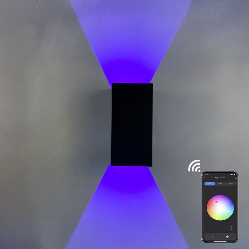 9W Smart light instelbare hoekversie Wifi Waterdichte wandlamp RGBW Buitenschans Kleurverandering door slimme app-lamp