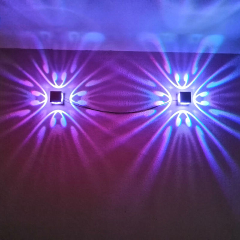 4 Side Butterfly Nordic RGB LED Wandlamp voor Slaapkamer Decoratie Wandlamp Woonkamer Eetkamer Kleurrijke Indoor Feestverlichting