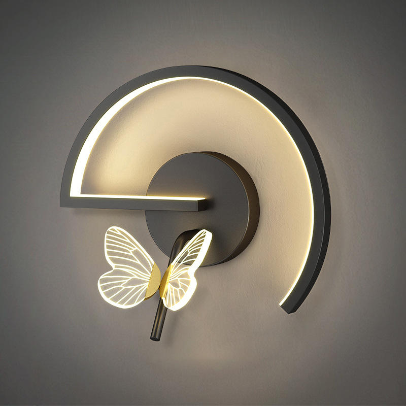 Vlinder Wandlamp Luxe Slaapkamer Nachtkastje Moderne Minimalistische Woonkamer Achtergrond Nordic Creatief Gangpad Gang TV Binnen