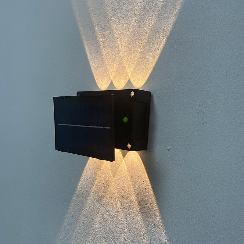 Outdoor Solar Solar Garden Waterdichte wandlamp Licht omhoog en omlaag Tuin Decoratieve Wall Street Home Traplamp lamp op zonne-energie