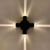 4W 12W LED Outdoor Wandlamp Cross Star 4 Zijverlichting Waterdicht IP65 Voor Tuindecoratie Buitenlicht