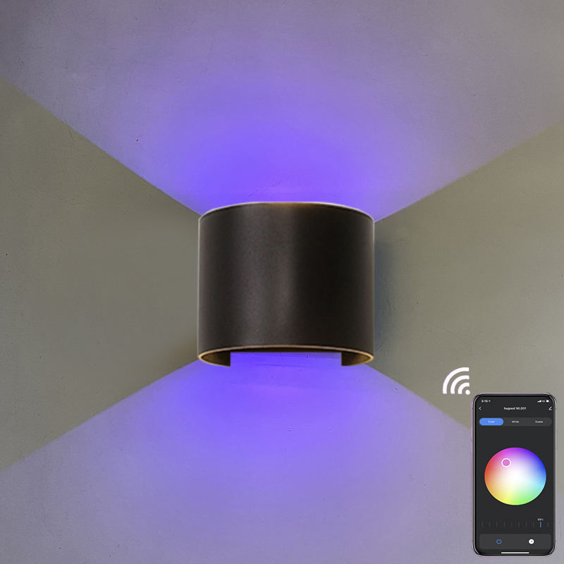 RGBW APP Controle Halfronde IP65 waterdichte wandlamp kleurrijke decoratieve slimme wandlamp