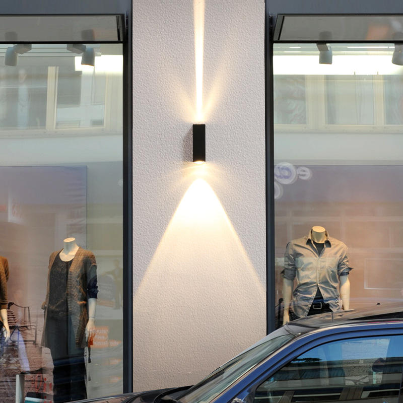 6W moderne led-lamp Zwart schelplicht waterdichte wandlamp en nachtlampje voor buiten op en neer wandlampen voor thuis