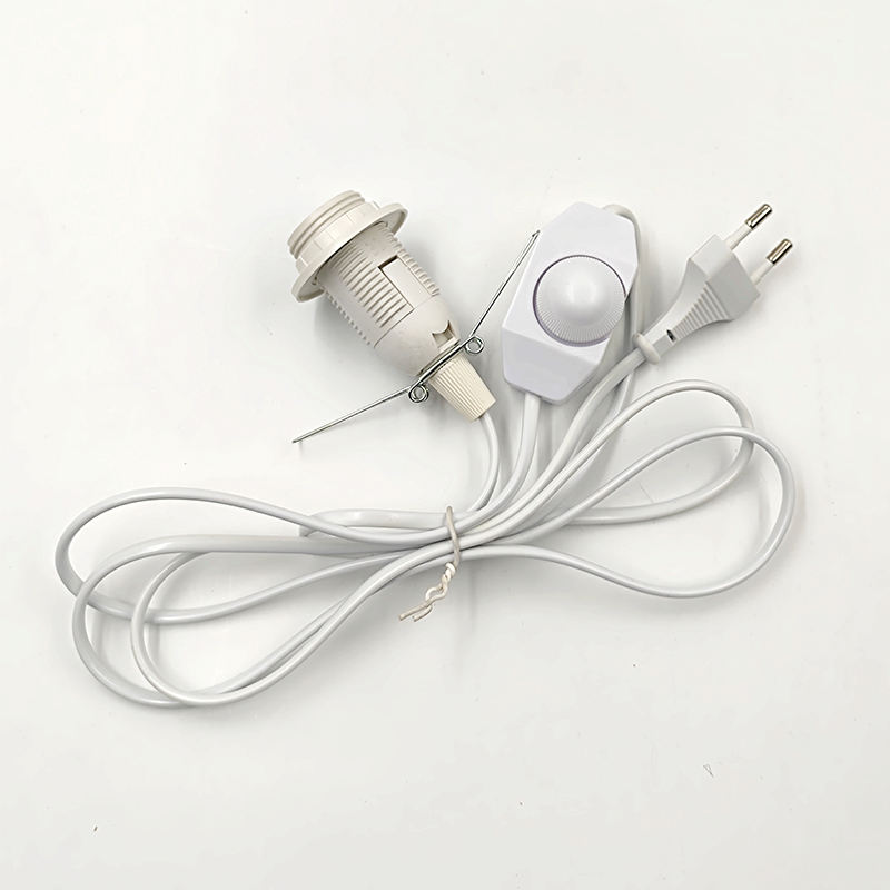 EU Plug Vintage Netsnoeren Lijn Schakelaar en E14 Lamp Licht Socket Twisted Wire Cord Lamp Houder Himalaya Zout Plug 301 Dimbaar