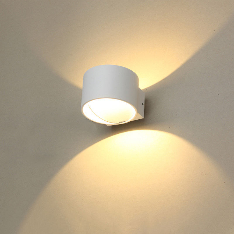 5W warm wit / koud licht Cirkel wandlamp voor binnendecoratie fleurt lichten op Zwart / witte LED-wandlamp omhoog en omlaag licht