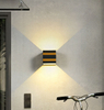 Outdoor Lampen 10W Led Wandlamp Ip65 Zwart Decoratieve Veranda Tuin Huis Waterdichte Lampen Moderne Aluminium Bakken