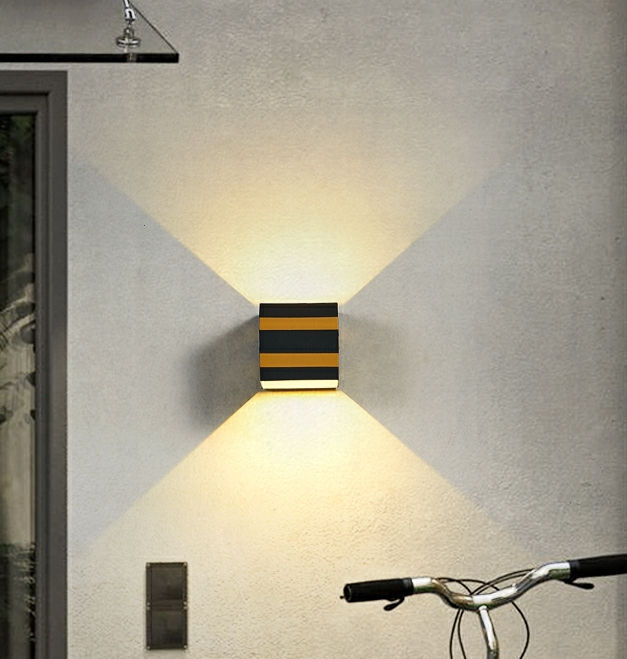 Outdoor Lampen 10W Led Wandlamp Ip65 Zwart Decoratieve Veranda Tuin Huis Waterdichte Lampen Moderne Aluminium Bakken