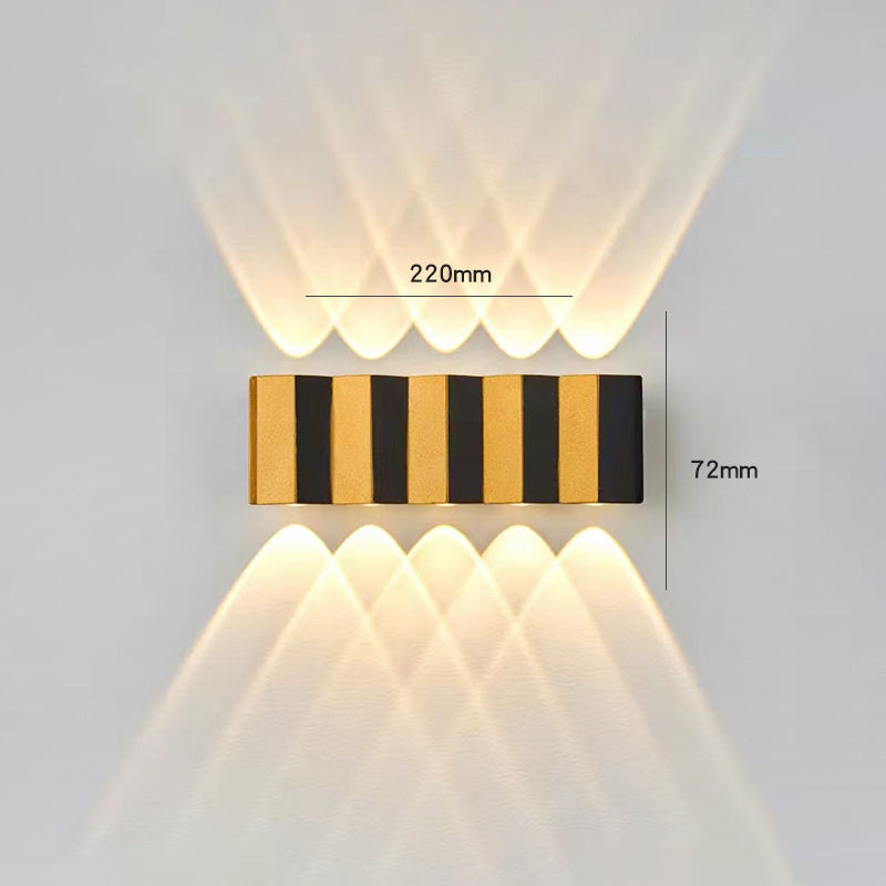 Wandlamp Mode Rechthoek Goud Zwart Licht omhoog en omlaag Lichtgevend Lichaam Lamp Verlichting Stijl Modern Kantoor Rohs Epistar Input Flux