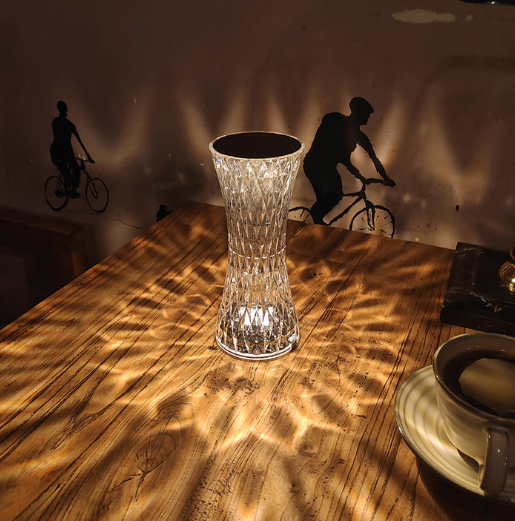 Rose Crystal Acryl Oplaadbaar Nachtlampje Tafellamp Tiktok Touch Control Kleurveranderende bureaulamp