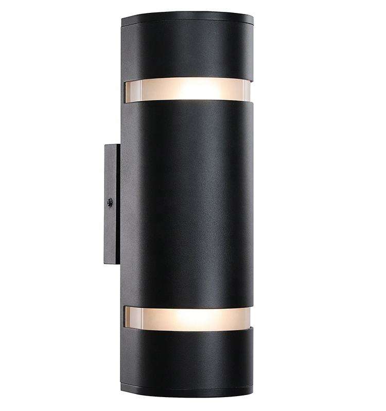 Moderne Zwarte Waterdichte Muurbevestiging Licht Aluminium Wandkandelaar 2 Licht Outdoor Wandlamp AC85-265 Up En Down Lamp