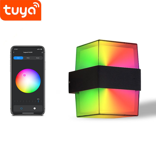 Tuya Graffiti Intelligente App Controle RGBW Kleur Veranderende Buitenverlichting Waterdichte IP65 Tuin Smart Wifi LED Wandlamp
