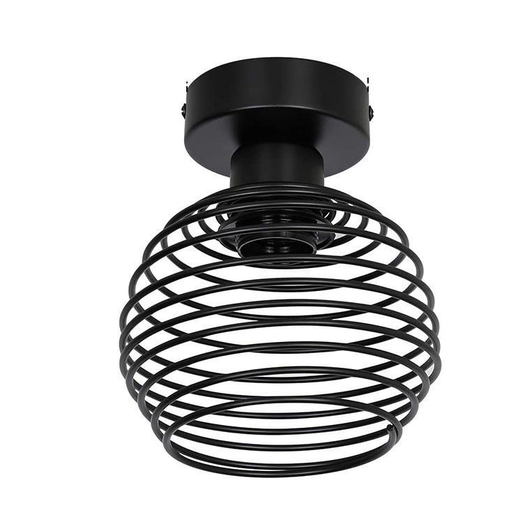 interieur vintage ijzeren e27 plafondverlichting armaturen voor gang gangpad indoor retro led plafondlamp voor slaapkamer woonkamer zwart