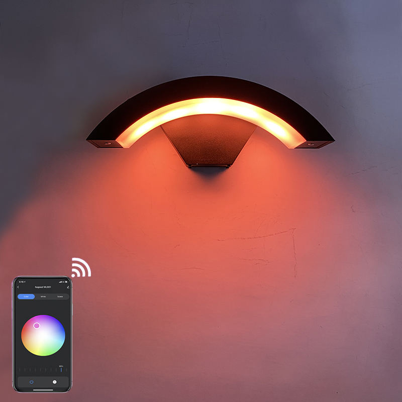 Tuya Controller APP Smart Life Outdoor Led-verlichting Wandkandelaar Verstelbare Surface Mount Black Cube Wandlamp