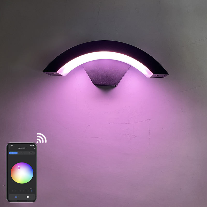 Tuya Controller APP Smart Life Outdoor Led-verlichting Wandkandelaar Verstelbare Surface Mount Black Cube Wandlamp