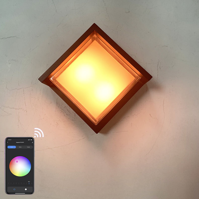 Minimalistische stijl Tuya Smart WiFi LED-wandlamp 10W RGBW Outdoor Indoor APP Waterdichte schans Dimbare tuinverlichting