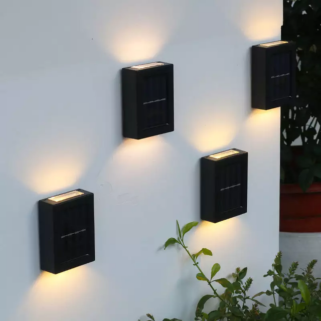 Wandlamp op zonne-energie buiten waterdicht IP65 op en neer trap wandlamp LED-nachtlampje op zonne-energie