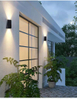 Solar Wall Washer Outdoor Waterproof Up en Down Lighting Lamp Decoratieve Garden Home Wandlamp