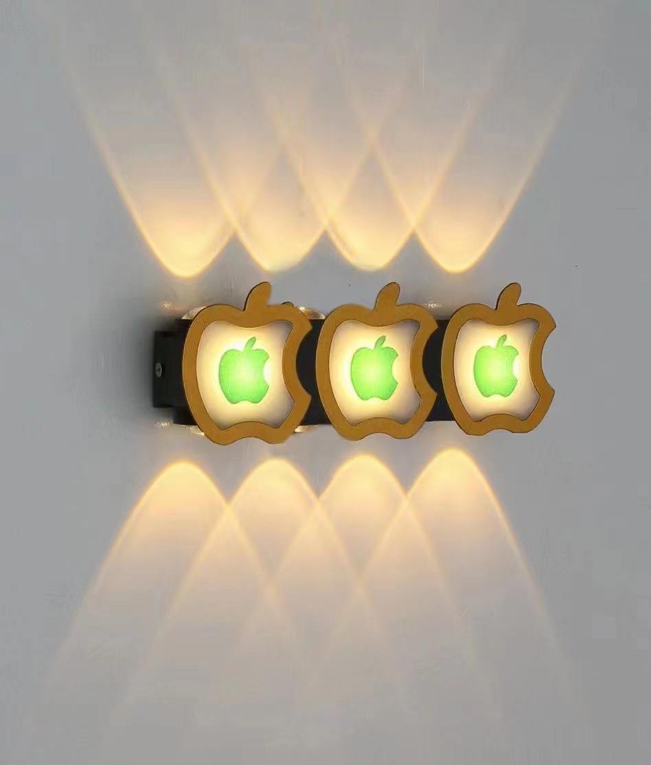Nieuwe stijl gouden appel persoonlijkheid wandlamp eenvoudige led woonkamer achtergrond ronde wandlamp hotel hal gang verlichting