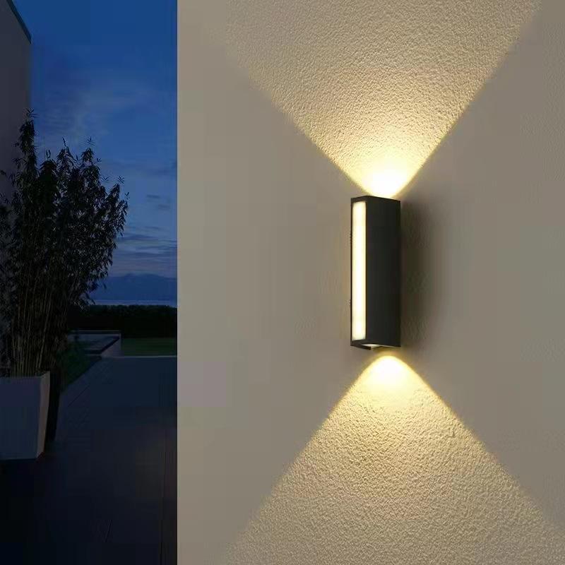 Moden Waterdichte Buiten Wandlamp PIR Bewegingssensor Wandlamp Tuin Veranda Voordeur Zwart Aluminium Lange Strip