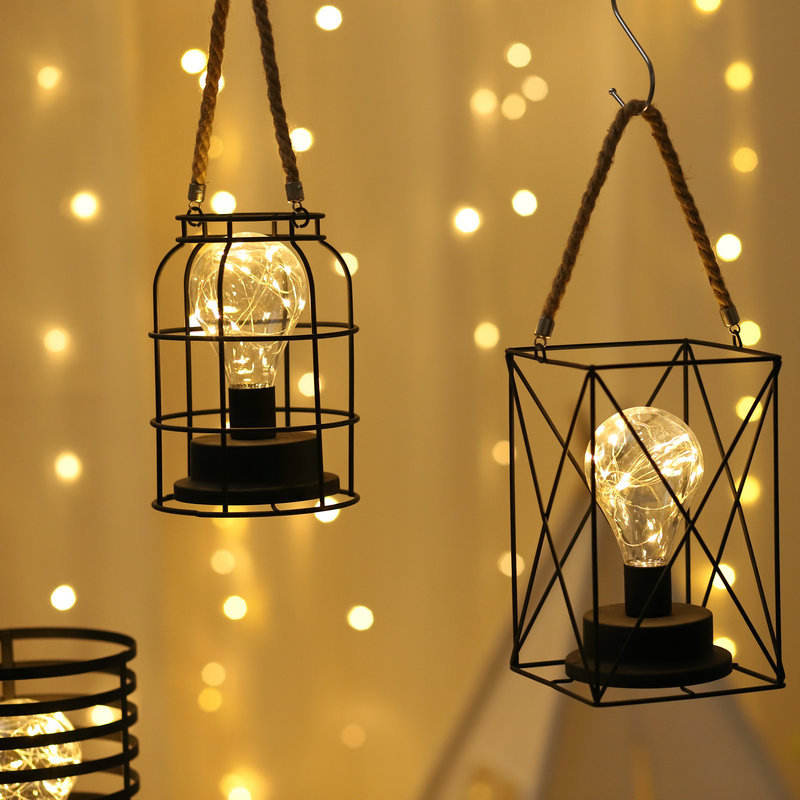 Retro Iron Art Tafellampen Voor Slaapkamer Woonkamer LED Bedlampje Bedlamp Nachtlampje Kerstdecoratie Licht
