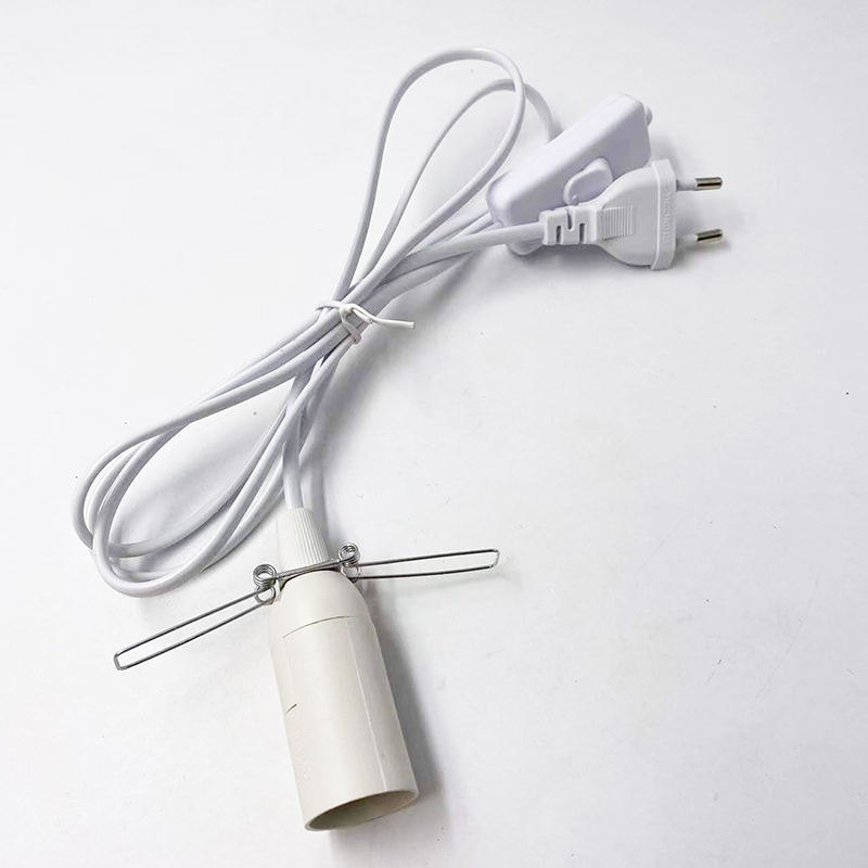E14 fitting europese hanglamphouder met aan uit schakelaar eu plug vintage draadverlenging e14 lampvoet