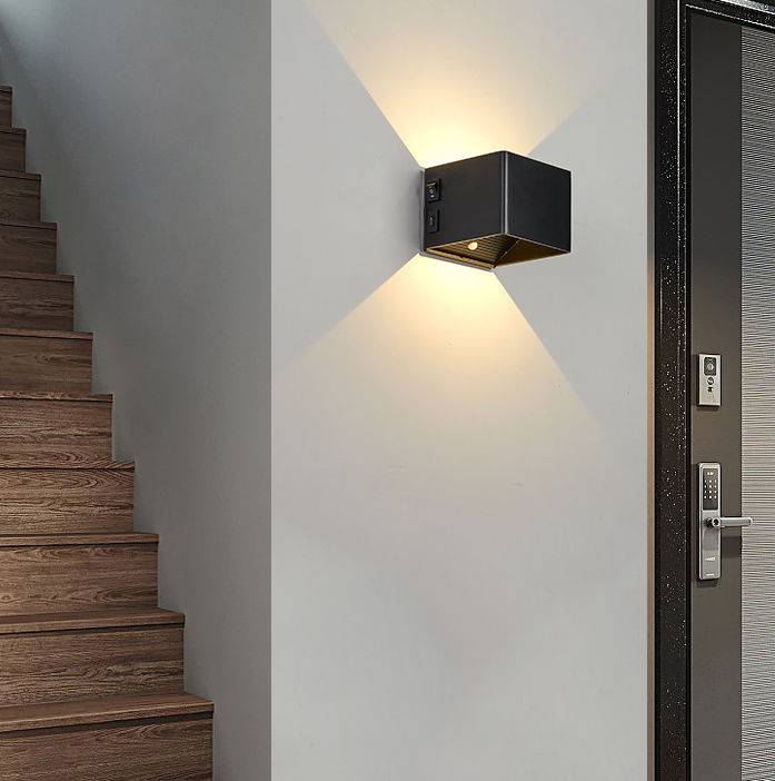 USB Oplaadbare Wandlampen Thuis Indoor Bewegingssensor Verlichting Slaapkamer Bedlampje Gang Trap Decor Verlichting Wandlamp