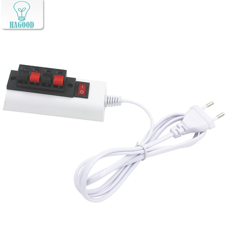 1.5 m Draad 2/4-pins Armatuur Wit EU US Plug Tester LED Lamp Adapter Schakelaar Hoge Kwaliteit voor Led Driver Chip Lamp Light Strip