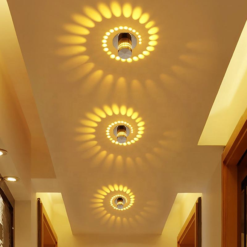 Plafondgemonteerde poreuze RGB LED-plafondwandlamp met afstandsbediening voor binnenrestaurant Bar Light Sconce Courtyard