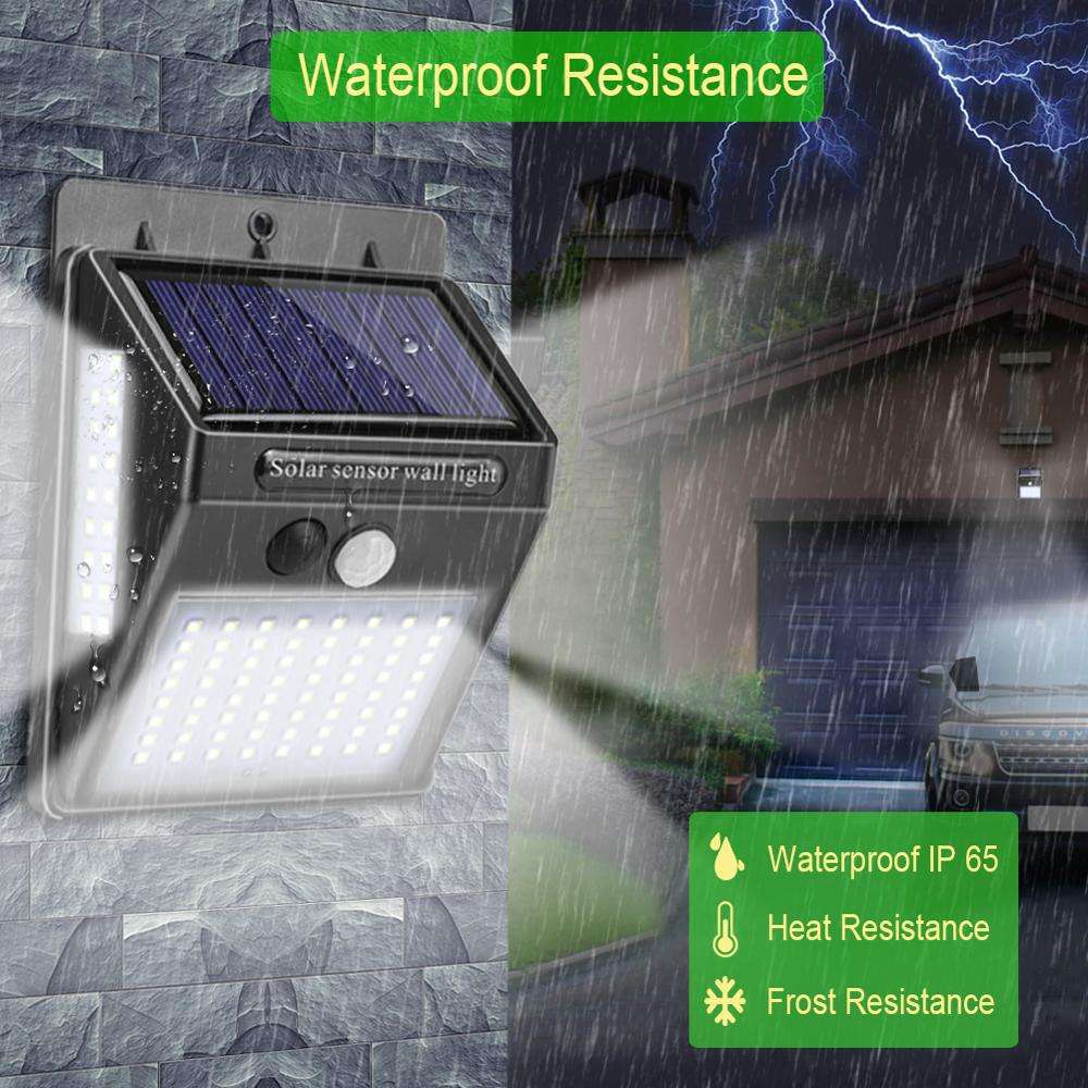 100 LED Solar Light Outdoor Solar Lamp PIR Bewegingssensor Wandlamp Waterdicht Zonne-energie Zonlicht voor Tuindecoratie