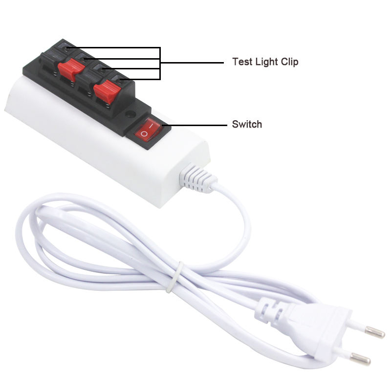 1.5 m Draad 2/4-pins Armatuur Wit EU US Plug Tester LED Lamp Adapter Schakelaar Hoge Kwaliteit voor Led Driver Chip Lamp Light Strip