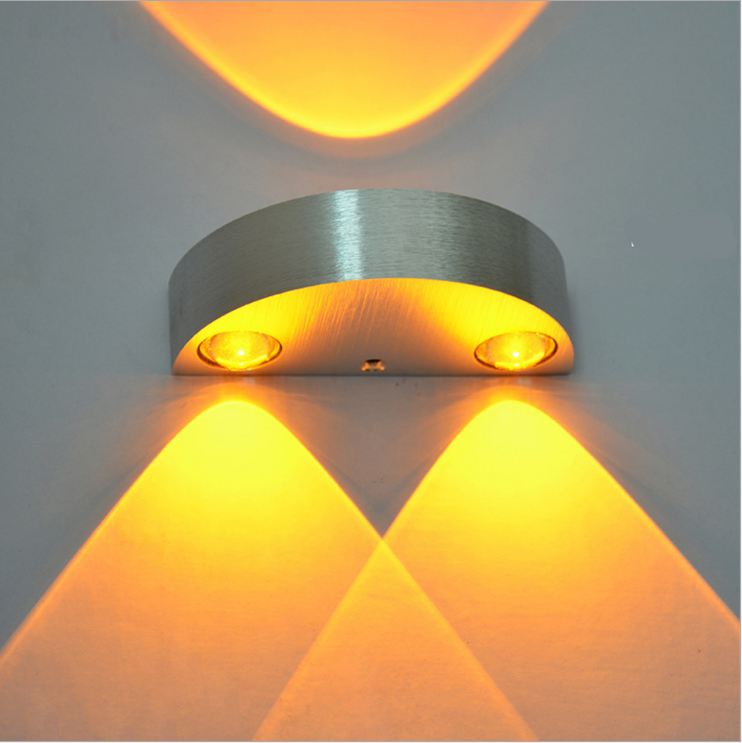 Halve cirkel 3W LED Wandlamp Aluminium Up Down Wandlampen voor Slaapkamer Nachtkastje Gang Woonkamer