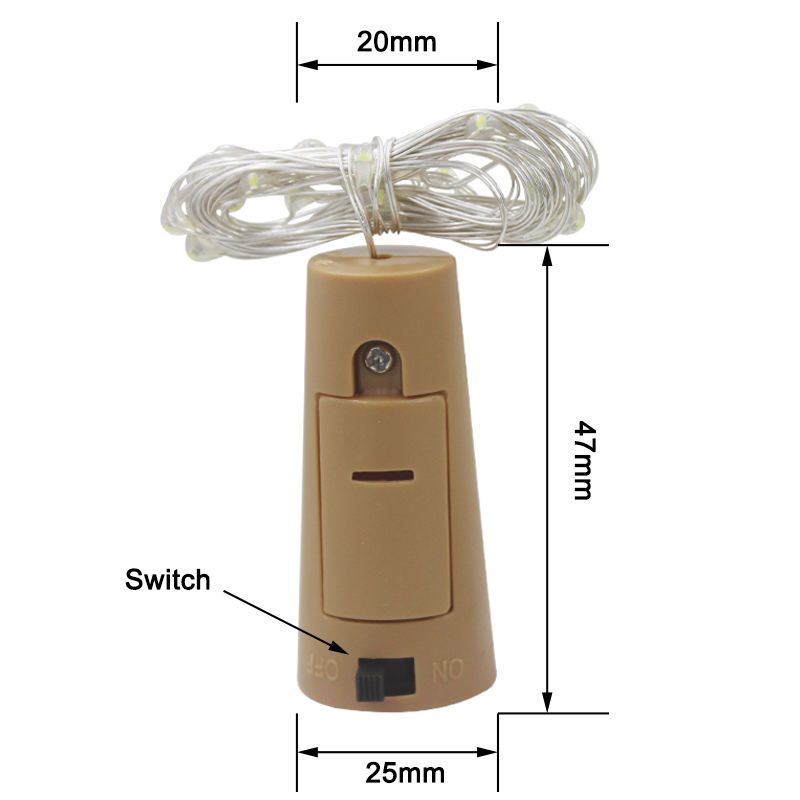 Nieuwigheid 2M 20leds LED Koper Fairy Nachtlampje Waterdicht Guirlande Lamp voor Tuin Kerst Bruiloft Decoratie Verlichting