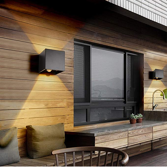 Nieuwe bewegingssensor kubus LED-wandlamp 12W warm licht buiten waterdicht verstelbaar op en neer traploos slaapkamer loft vogue