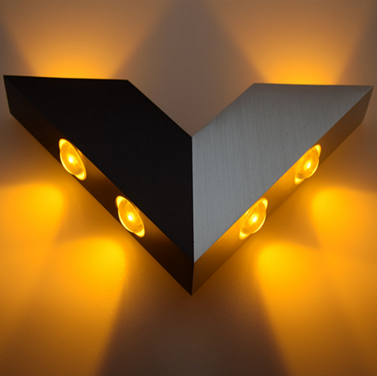 6W moderne driehoekige wandlamp voor thuis Eenvoudig V-vormig aluminium voor decoratie in huisverlichting