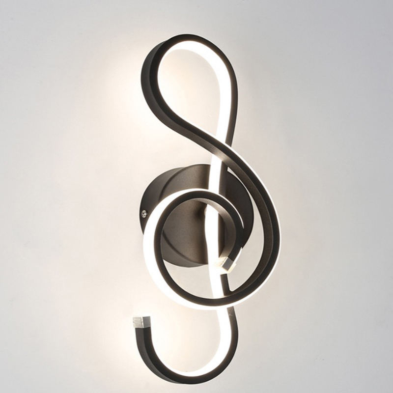 Muzieknoot Moderne Minimalistische Stijl Aluminium Decoratieve LED Wandkandelaar Creatieve Slaapkamer Woonkamer Gang Gangpad Wandlamp