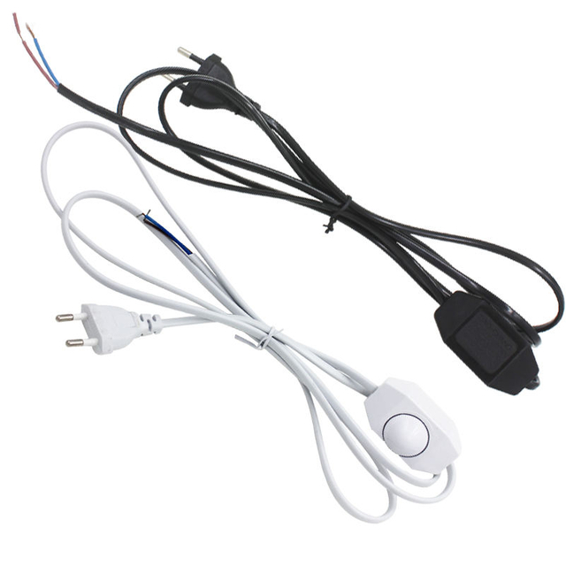 Dimbare 1.8 m EU/US Plug Licht Schakelen Ronde Schakelaar Snoer Kabel Plug Power voor LED Lampen lampenkap papier lichten ster lampen