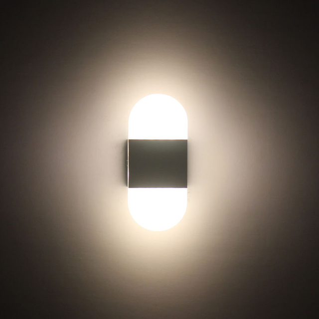 Hotelkamer hoge kwaliteit wandlamp voor binnen nachtkastje Rechte hoek Zwart Acryl wandlamp 6W led wandlamp met fabrieksprijs